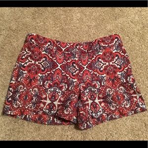 Kenar Red, White, & Blue Paisley Shorts